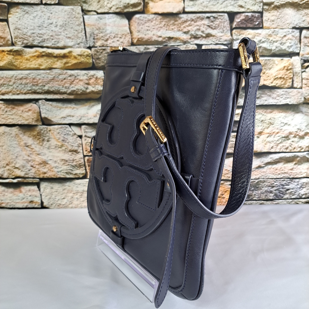 TORY BURCH LEATHER CROSSBODY BAG in STO~A~WAY NAVY - Picture 7 of 16